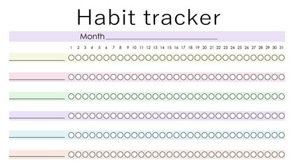 Minimalist Habit Tracker Vector Template