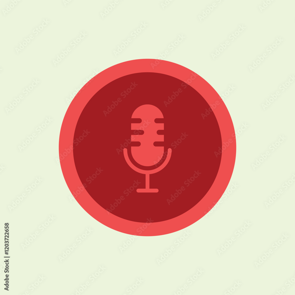 Poster microphone icon in flat style. recording icon for ui apps. microphone icon design for journalistic n