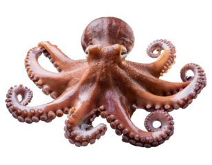 Beautiful octopus animal, white background