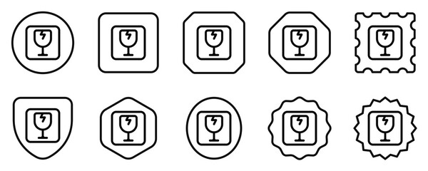 Editable fragile sign vector icon. Shipping, delivery, e-commerce, transport, logistics. Part of a big icon set family. Perfect for web and app interfaces, presentations, infographics, etc