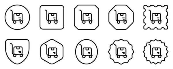 Editable package trolley vector icon. Shipping, delivery, e-commerce, transport, logistics. Part of a big icon set family. Perfect for web and app interfaces, presentations, infographics, etc