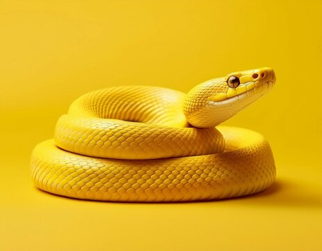 yellow snake on a yellow background
