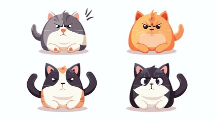 Obraz premium Four Portraits of Cute Cats Displaying Different Emotions