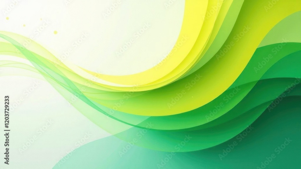 Poster abstract green and yellow wavy background creating dynamic movement