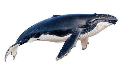 A majestic humpback whale swimming gracefully.