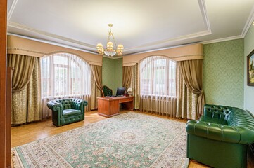 standard interior apartment. living room with sofa