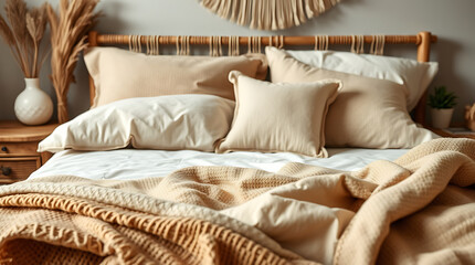 Cozy and Serene Bedroom Interior Design: Beige and Neutral Aesthetic