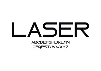 Laser font for logo and headline. Isolated vector typeset