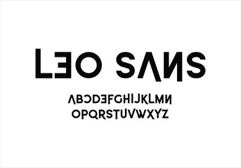 Leo Sans font for logo and headline. Isolated vector typeset