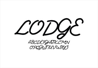 Lodge font for logo and headline. Isolated vector typeset