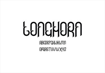 Longhora font for logo and headline. Isolated vector typeset