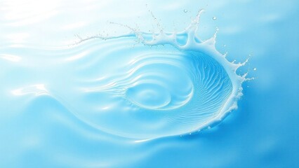 Crown-shaped splash creating concentric ripples in light blue water