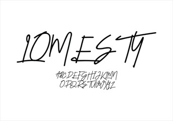 Lomesty font for logo and headline. Isolated vector typeset