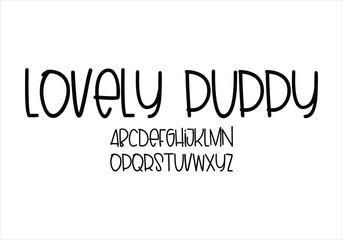 Lovely Duddy font for logo and headline. Isolated vector typeset