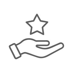 Fototapeta premium human hand holding star.