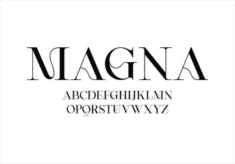 Magna font for logo and headline. Isolated vector typeset