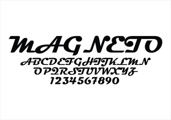 Magneto font for logo and headline. Isolated vector typeset