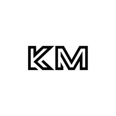 KM monogram logo design letter text name symbol monochrome logotype alphabet character simple logo