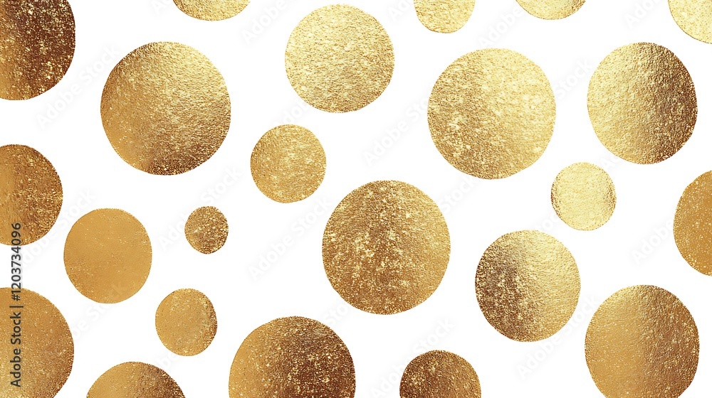 Aufkleber golden polka dot pattern: a seamless pattern of golden polka dots on a white background. this abstra
