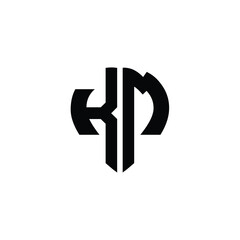 KM monogram logo design letter text name symbol monochrome logotype alphabet character simple logo