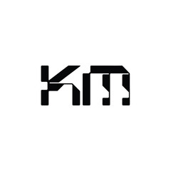 KM monogram logo design letter text name symbol monochrome logotype alphabet character simple logo
