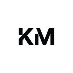 KM monogram logo design letter text name symbol monochrome logotype alphabet character simple logo