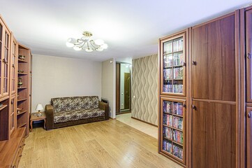 standard interior apartment. living room with sofa