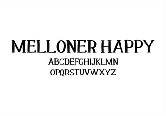 Melloner Happy font for logo and headline. Isolated vector typeset