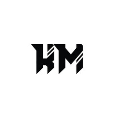 KM monogram logo design letter text name symbol monochrome logotype alphabet character simple logo