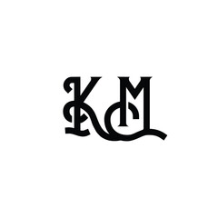 KM monogram logo design letter text name symbol monochrome logotype alphabet character simple logo