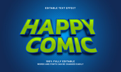 happy comic editable text effect with a kids joyful and comic theme