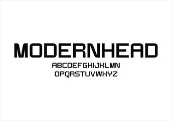 Modern Head font for logo and headline. Isolated vector typeset