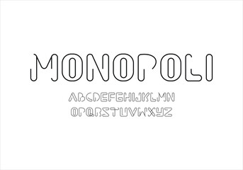 Monopoli font for logo and headline. Isolated vector typeset