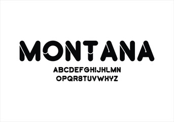 Montana font for logo and headline. Isolated vector typeset