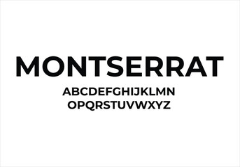 Montserrat font for logo and headline. Isolated vector typeset