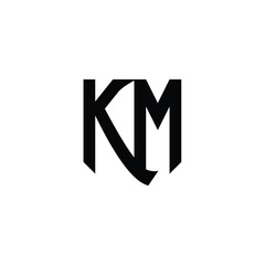 KM monogram logo design letter text name symbol monochrome logotype alphabet character simple logo