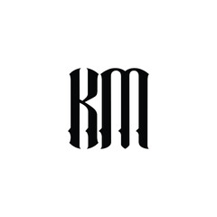 KM monogram logo design letter text name symbol monochrome logotype alphabet character simple logo