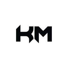 KM monogram logo design letter text name symbol monochrome logotype alphabet character simple logo