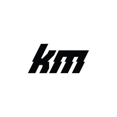 KM monogram logo design letter text name symbol monochrome logotype alphabet character simple logo