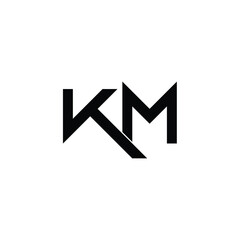 KM monogram logo design letter text name symbol monochrome logotype alphabet character simple logo