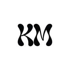 KM monogram logo design letter text name symbol monochrome logotype alphabet character simple logo