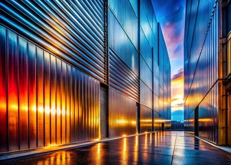 Obraz premium Impenetrable Steel Walls: Abstract Industrial Strength & Security Concept