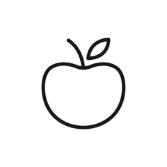 Apple line icon on white background. Line. Outline.