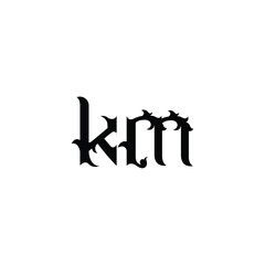 KM monogram logo design letter text name symbol monochrome logotype alphabet character simple logo