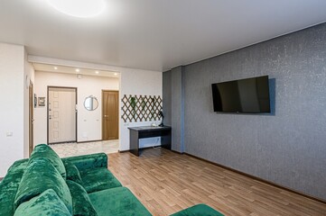 standard interior apartment. living room with sofa