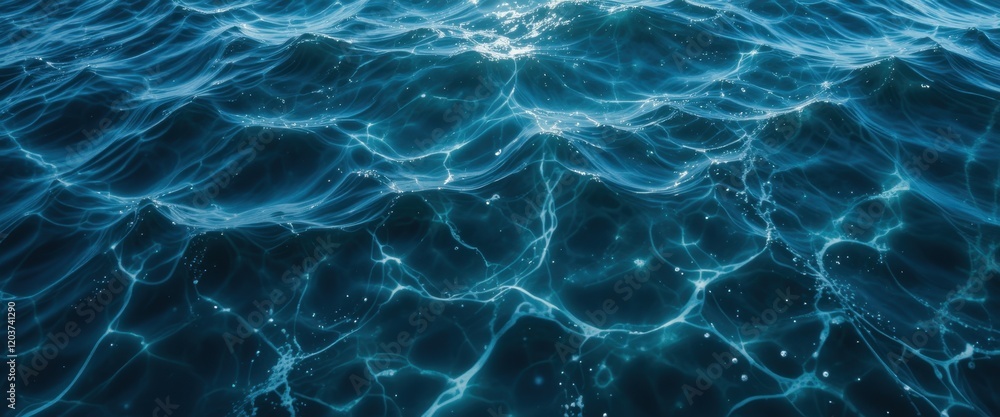 Poster sunlit ocean waves creating mesmerizing patterns on the surface