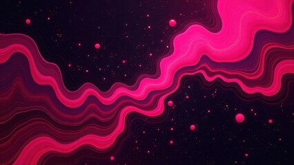 Pink plasma floating in dark outer space with stars