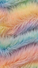 Fototapeta premium Pastel Rainbow Fluffy Fur Background