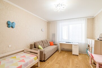 standard interior apartment. living room with sofa