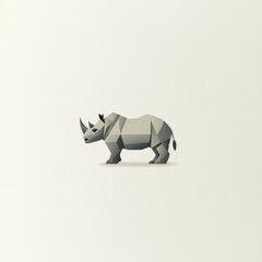 Geometric rhinoceros illustration, wildlife, polygonal art, animal